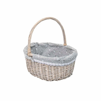 Set 3 cosuri de rachita ovale, gri inchis plus material textil / ZTS 8004