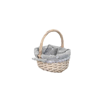 Set 3 cosuri de rachita ovale, gri inchis plus material textil / ZTS 8004