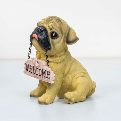 Decoratiune pentru gradina, din rasina, model catel, inaltime 20cm / ZTS 8013