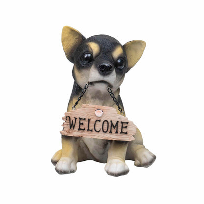 Decoratiune pentru gradina, din rasina, model catel, inaltime 20cm / ZTS 8014