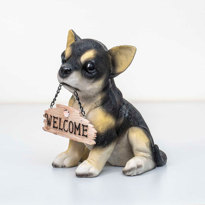 Decoratiune pentru gradina, din rasina, model catel, inaltime 20cm / ZTS 8014