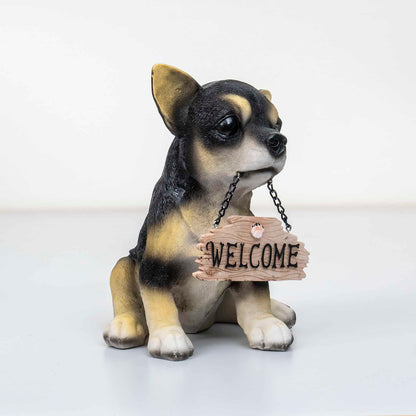 Decoratiune pentru gradina, din rasina, model catel, inaltime 20cm / ZTS 8014