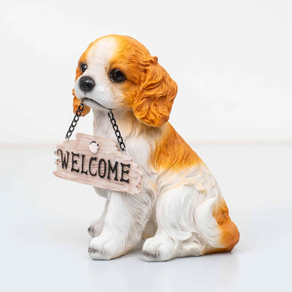 Decoratiune pentru gradina, din rasina, model catel, inaltime 20cm / ZTS 8016