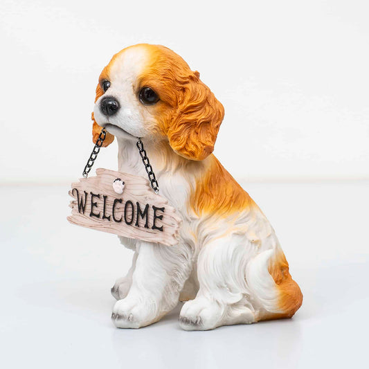 Decoratiune pentru gradina, din rasina, model catel, inaltime 20cm / ZTS 8016