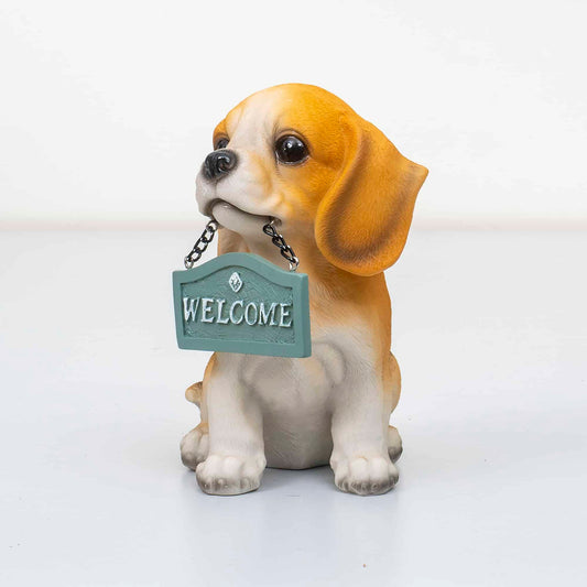 Decoratiune pentru gradina, din rasina, model catel, inaltime 16cm / ZTS 8018