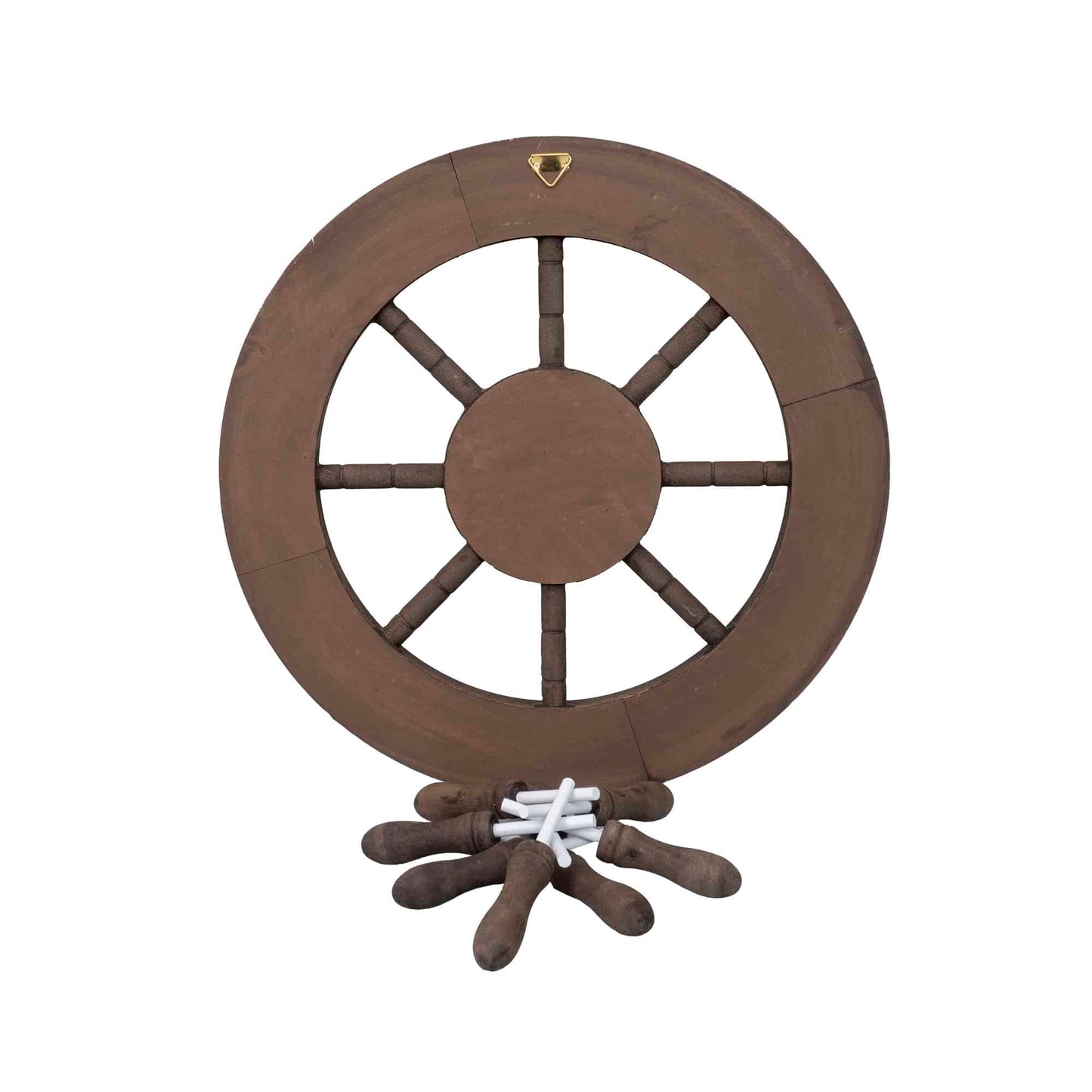 Roata decorativa din MDF, diametru roata 44cm, model carma marinar, maro / ZTS 8038
