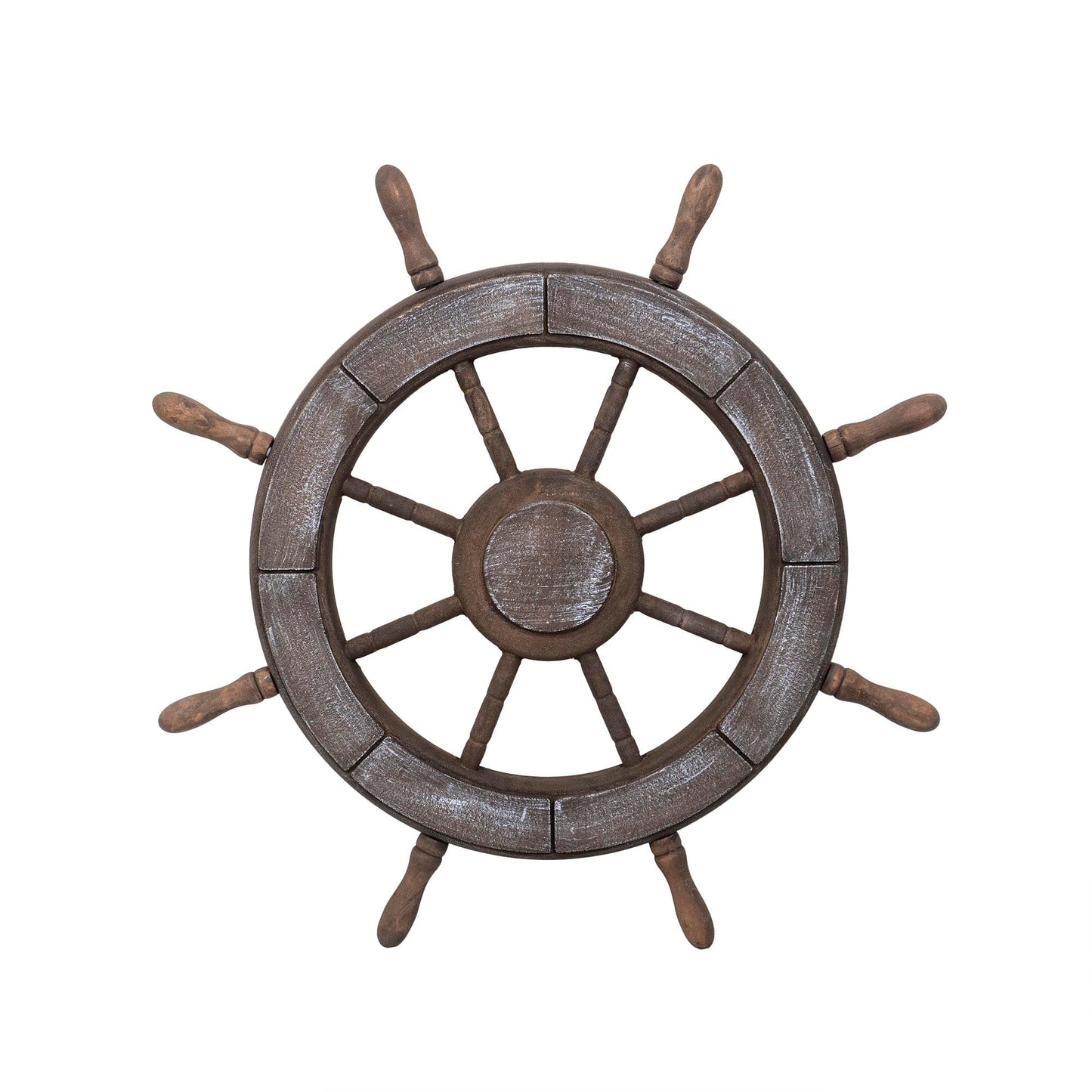 Roata decorativa din MDF, diametru roata 50cm, model carma marinar, maro / ZTS 8039