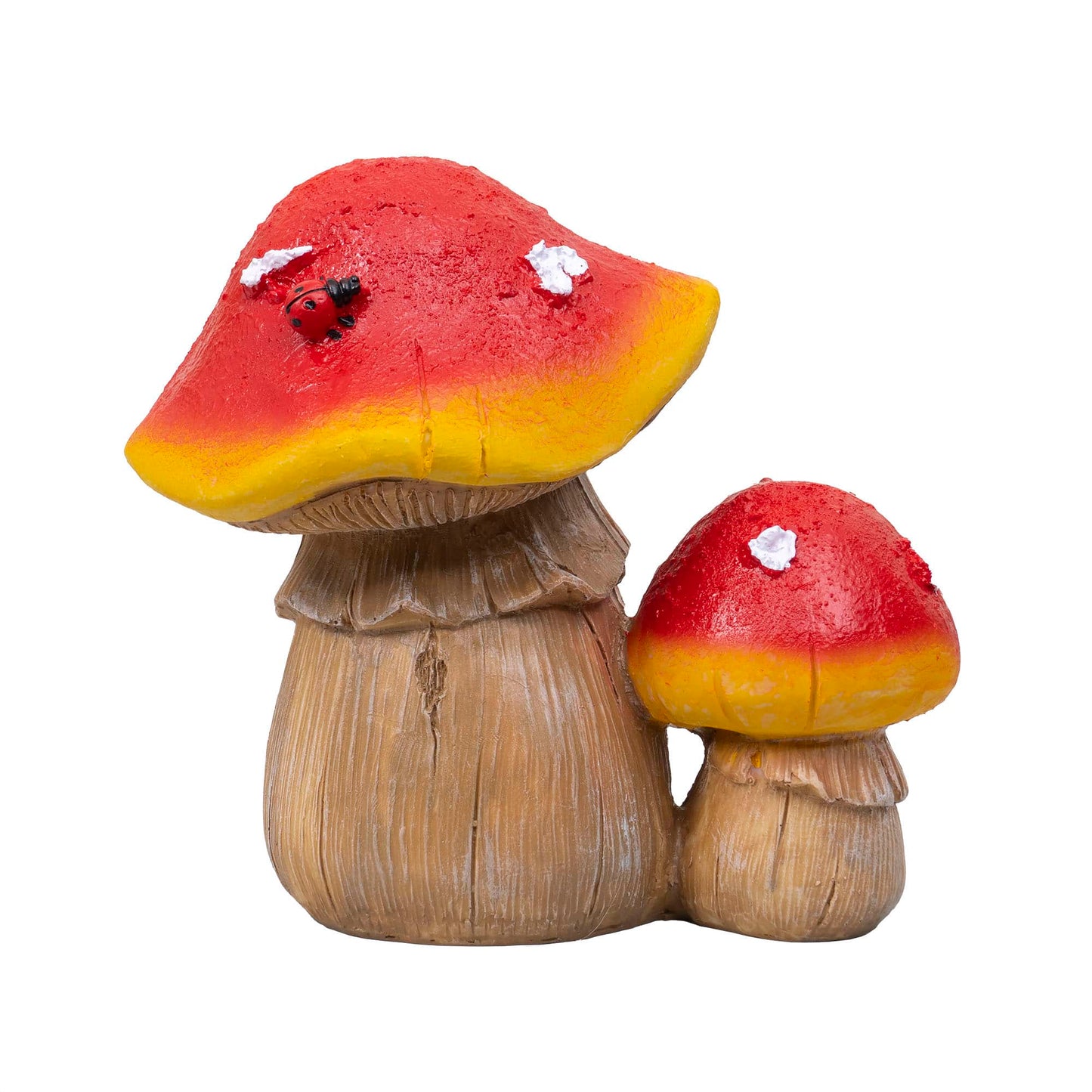 Ciuperca decorativa pentru gradina, din rasina, H 20cm, cu un pui / ZTS 8067