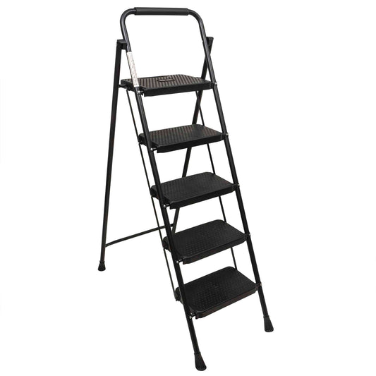 Scara metalica cu 5 trepte late, pliabila negru Z-TOOLS / ZTS 8089