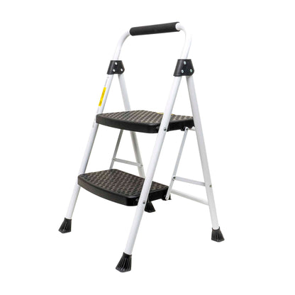 Scara metalica cu 2 trepte late, pliabila alb Z-TOOLS / ZTS 8090