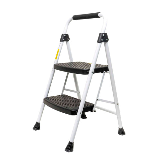 Scara metalica cu 2 trepte late, pliabila alb Z-TOOLS / ZTS 8090