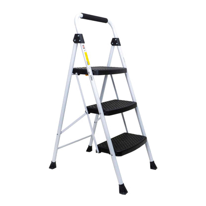 Scara metalica cu 3 trepte late, pliabila alb Z-TOOLS / ZTS 8091