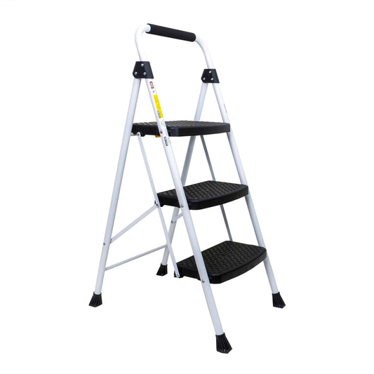 Scara metalica cu 3 trepte late, pliabila alb Z-TOOLS / ZTS 8091