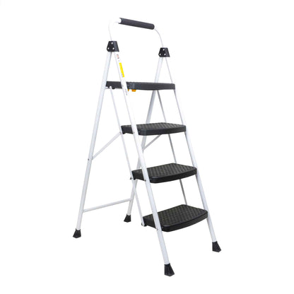 Scara metalica cu 4 trepte late, pliabila alb Z-TOOLS / ZTS 8092