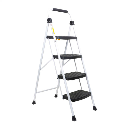 Scara metalica cu 4 trepte late, pliabila alb Z-TOOLS / ZTS 8092