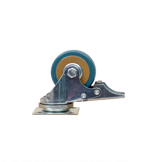 Roata pentru mobila, rola de cauciuc, pivotanta cu frana 2 inchi, albastru Z-TOOLS / ZTS 8118