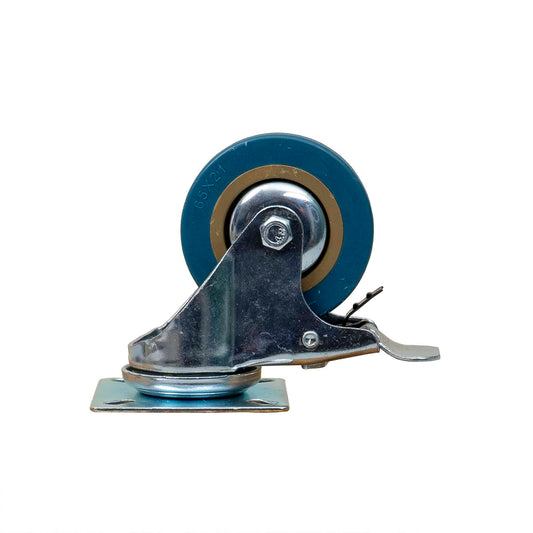 Roata pentru mobila, rola de cauciuc, pivotanta cu frana 2.5 inchi, albastru Z-TOOLS / ZTS 8121