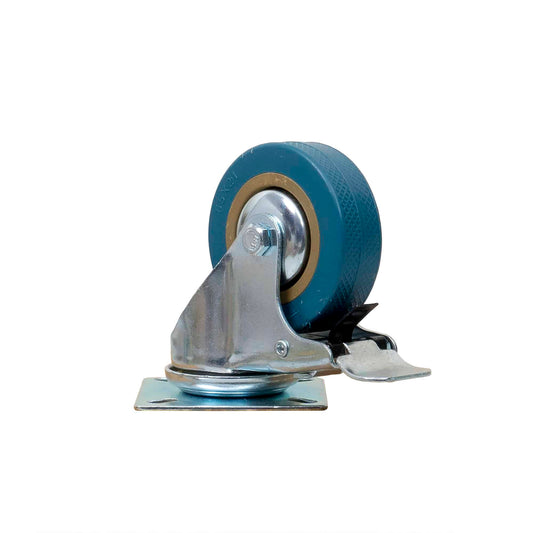 Roata pentru mobila, rola de cauciuc, pivotanta cu frana 2.5 inchi, albastru Z-TOOLS / ZTS 8121