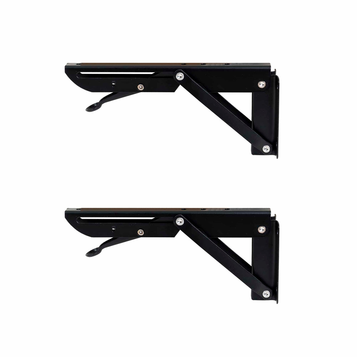 Set 2 suporti pliabili pentru raft, lungime 200mm negru, Z-TOOLS / ZTS 8131B