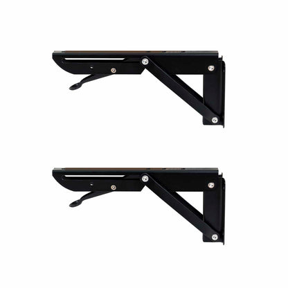 Set 2 suporti pliabili pentru raft, lungime 200mm negru, Z-TOOLS / ZTS 8131B