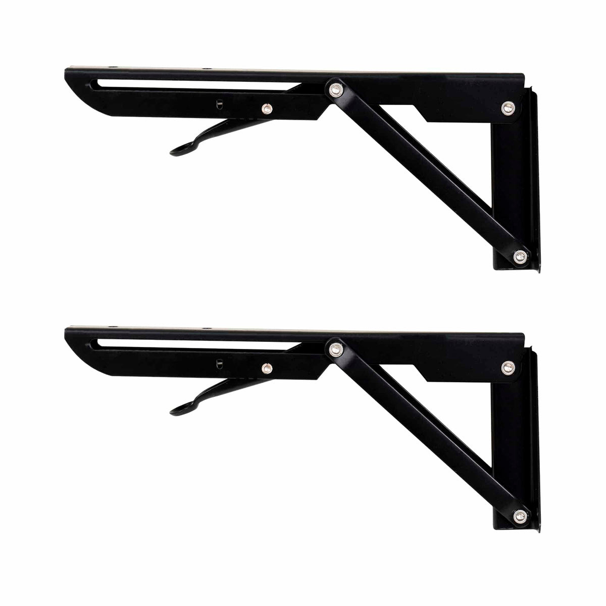 Set 2 suporti pliabili pentru raft, lungime 250mm negru, Z-TOOLS / ZTS 8132B