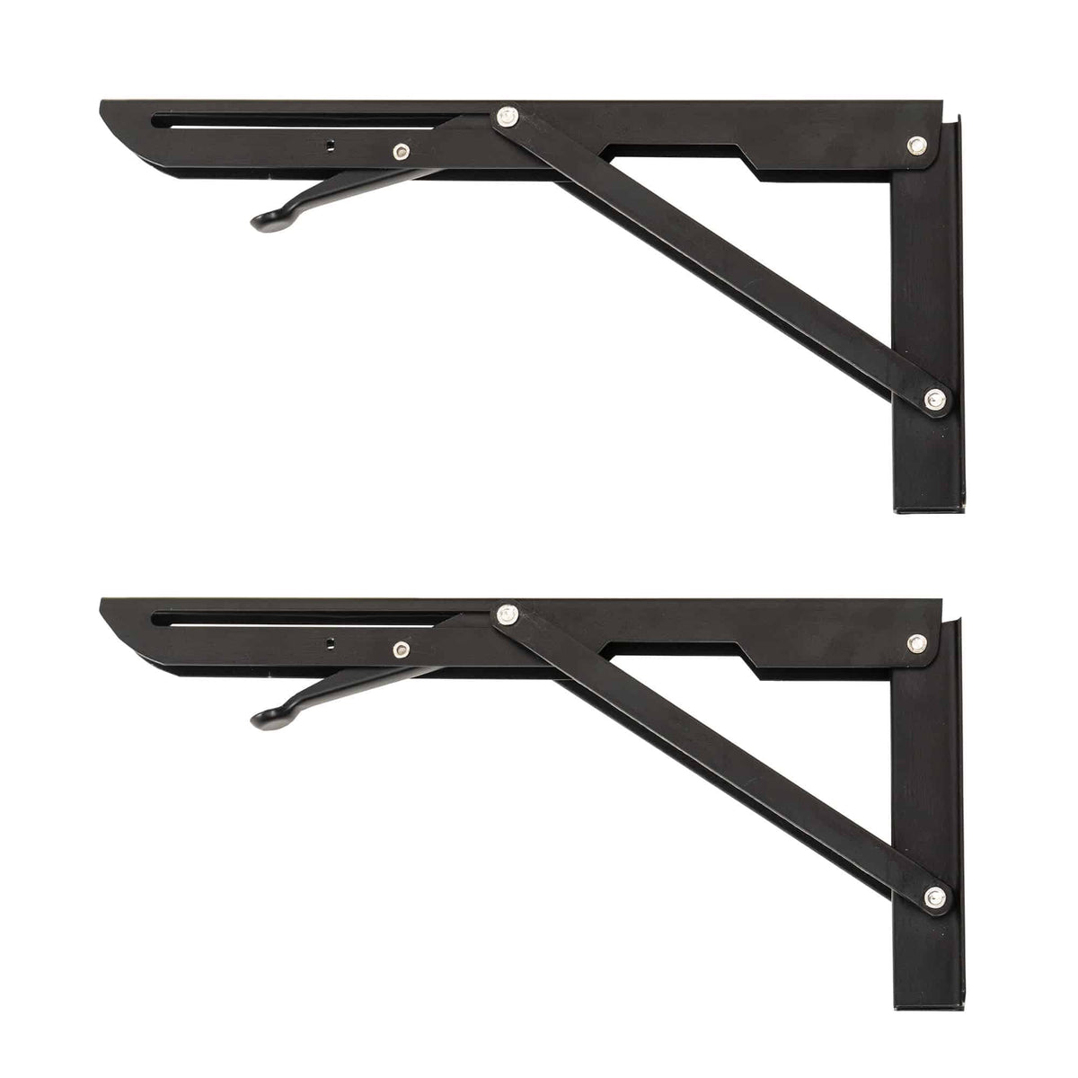 Set 2 suporti pliabili pentru raft, lungime 300mm negru, Z-TOOLS / ZTS 8133B