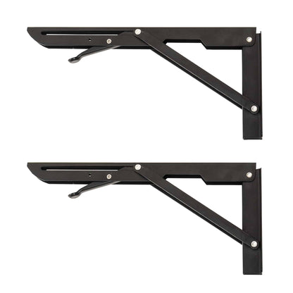 Set 2 suporti pliabili pentru raft, lungime 300mm negru, Z-TOOLS / ZTS 8133B