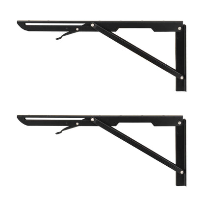 Set 2 suporti pliabili pentru raft, lungime 400mm negru, Z-TOOLS / ZTS 8134B