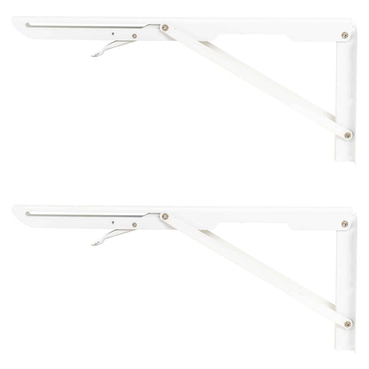 Set 2 suporti pliabili pentru raft, lungime 400mm alb, Z-TOOLS / ZTS 8134