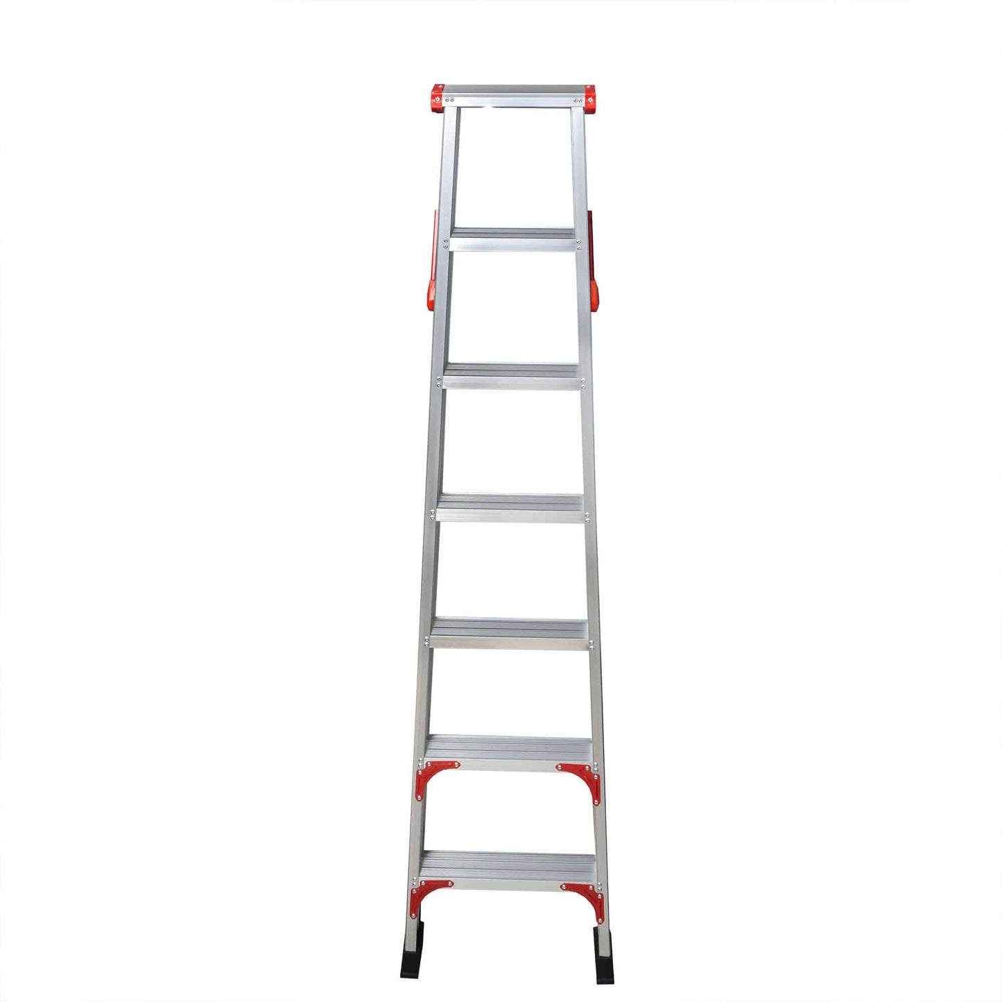 Scara dubla din aluminiu, 2x7 trepte, pliabila, maxim 150kg / ZTS 8191