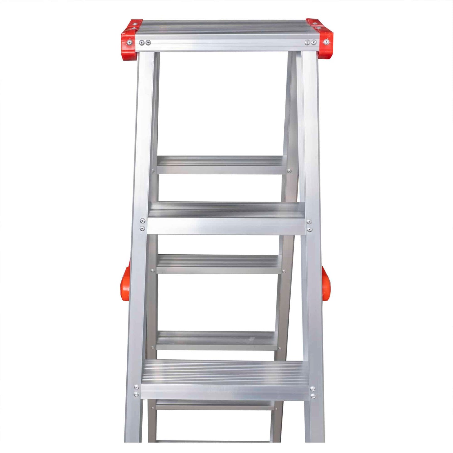 Scara dubla din aluminiu, 2x7 trepte, pliabila, maxim 150kg / ZTS 8191
