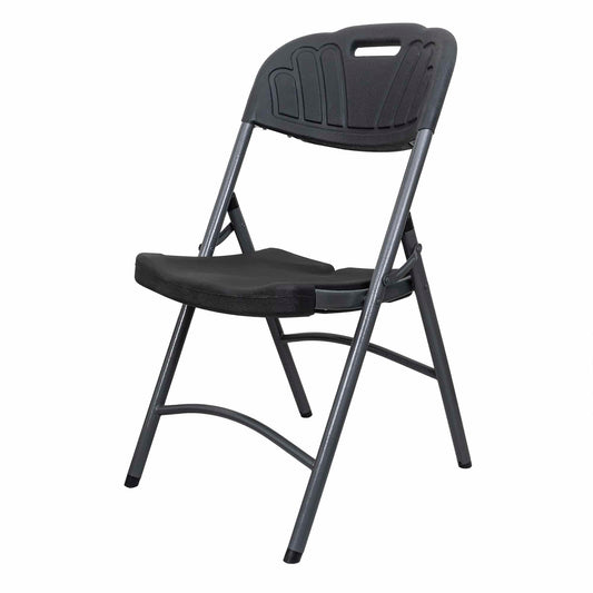 Scaun pliant din plastic pentru terasa, negru / ZTS 8192B