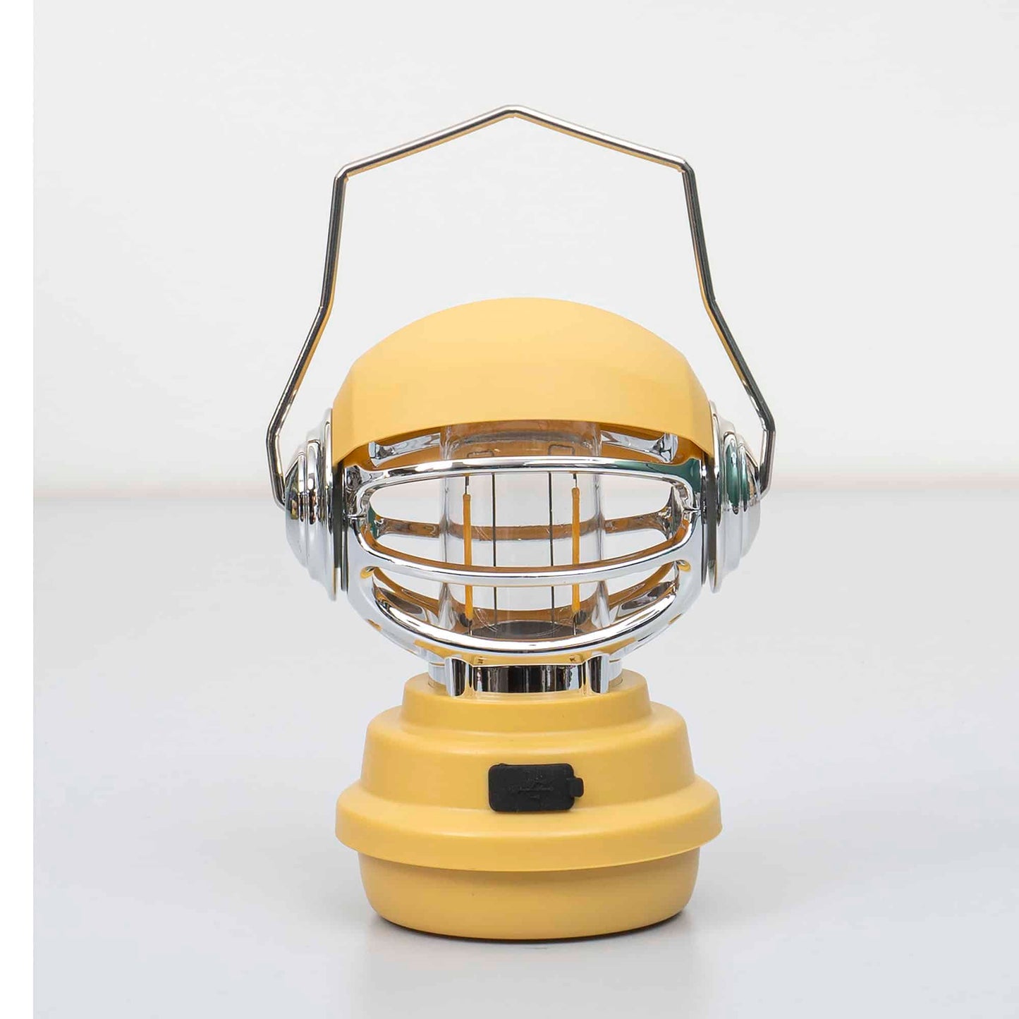 Felinar model robotel, 3 moduri de intensitate a luminii, USB, H14cm, galben / ZTS 8214