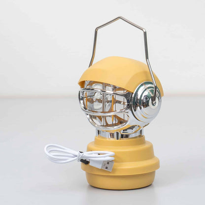 Felinar model robotel, 3 moduri de intensitate a luminii, USB, H14cm, galben / ZTS 8214