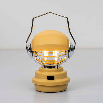 Felinar model robotel, 3 moduri de intensitate a luminii, USB, H14cm, galben / ZTS 8214