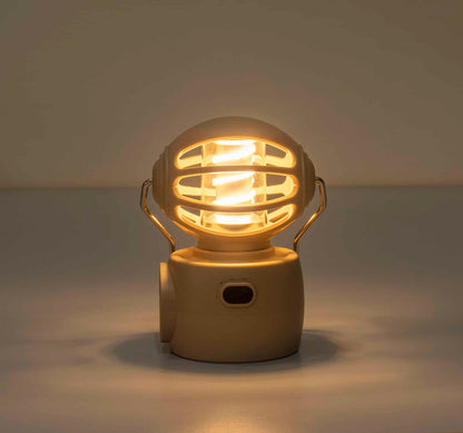 Felinar model robotel, 4 moduri de intensitate a luminii, USB, H14cm, putere 30W, crem / ZTS 8215