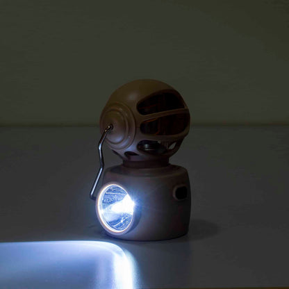 Felinar model robotel, 4 moduri de intensitate a luminii, USB, H14cm, putere 30W, crem / ZTS 8215