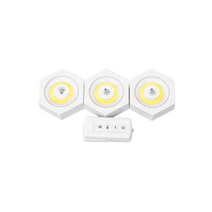 Set 3 lampi cu LED si telecomanda pentru mobila, autoadezive, hexagon  Z-TOOLS / ZTS 8222