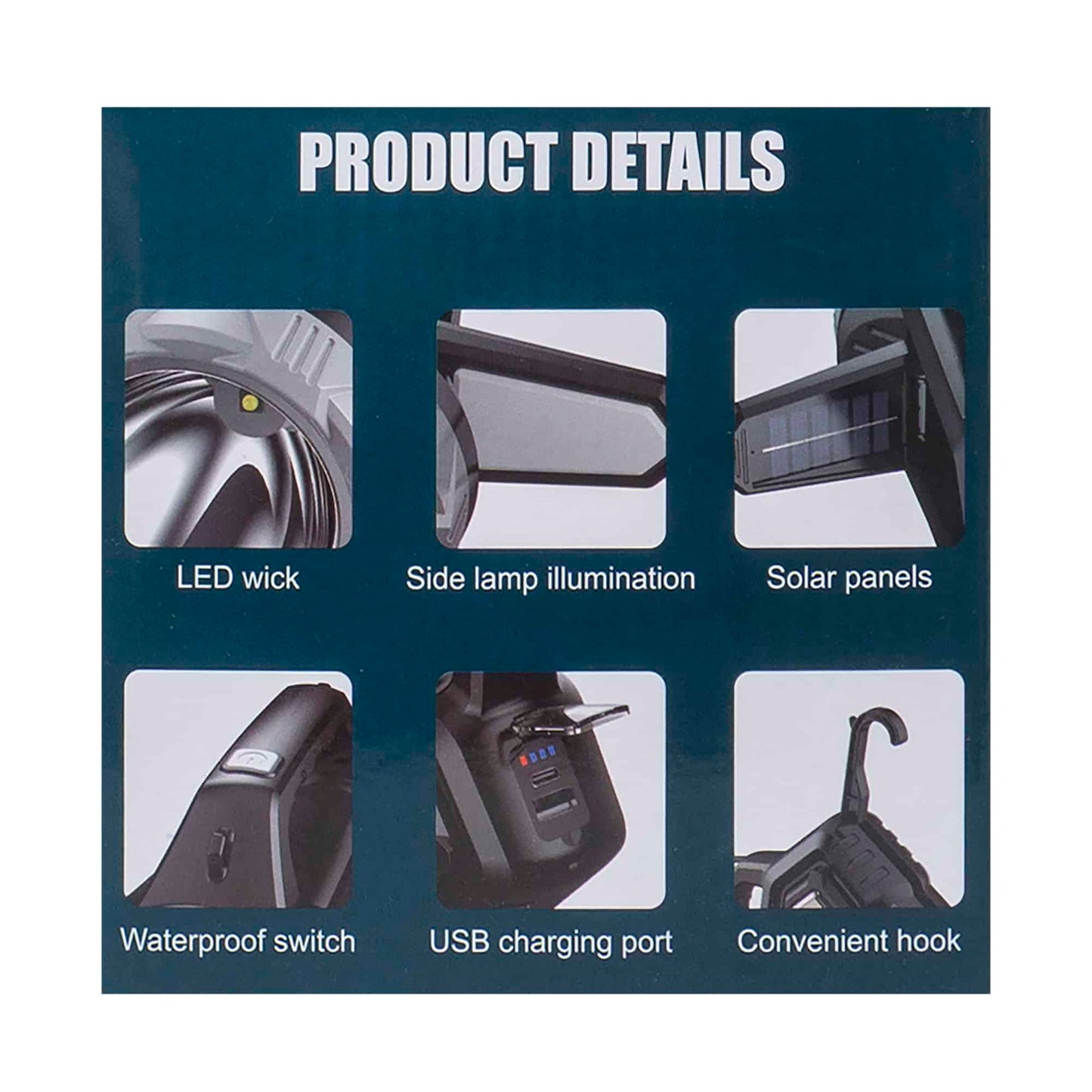 Lanterna led, portabila cu agatatoare, incarcare solara si USB, lungime 19cm / ZTS 8229