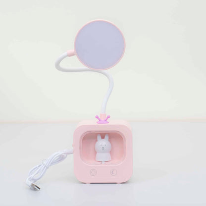 Lampa de birou pentru copii, 3 tipuri de lumina, model televizor, roz / ZTS 8233
