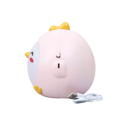 Lampa de veghe pentru copii, 3 tipuri de lumina, putere 4.2W, touch, USB, model puisor roz / ZTS 8237