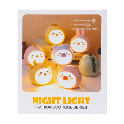 Lampa de veghe pentru copii, 3 tipuri de lumina, putere 4.2W, touch, USB, model puisor roz / ZTS 8237