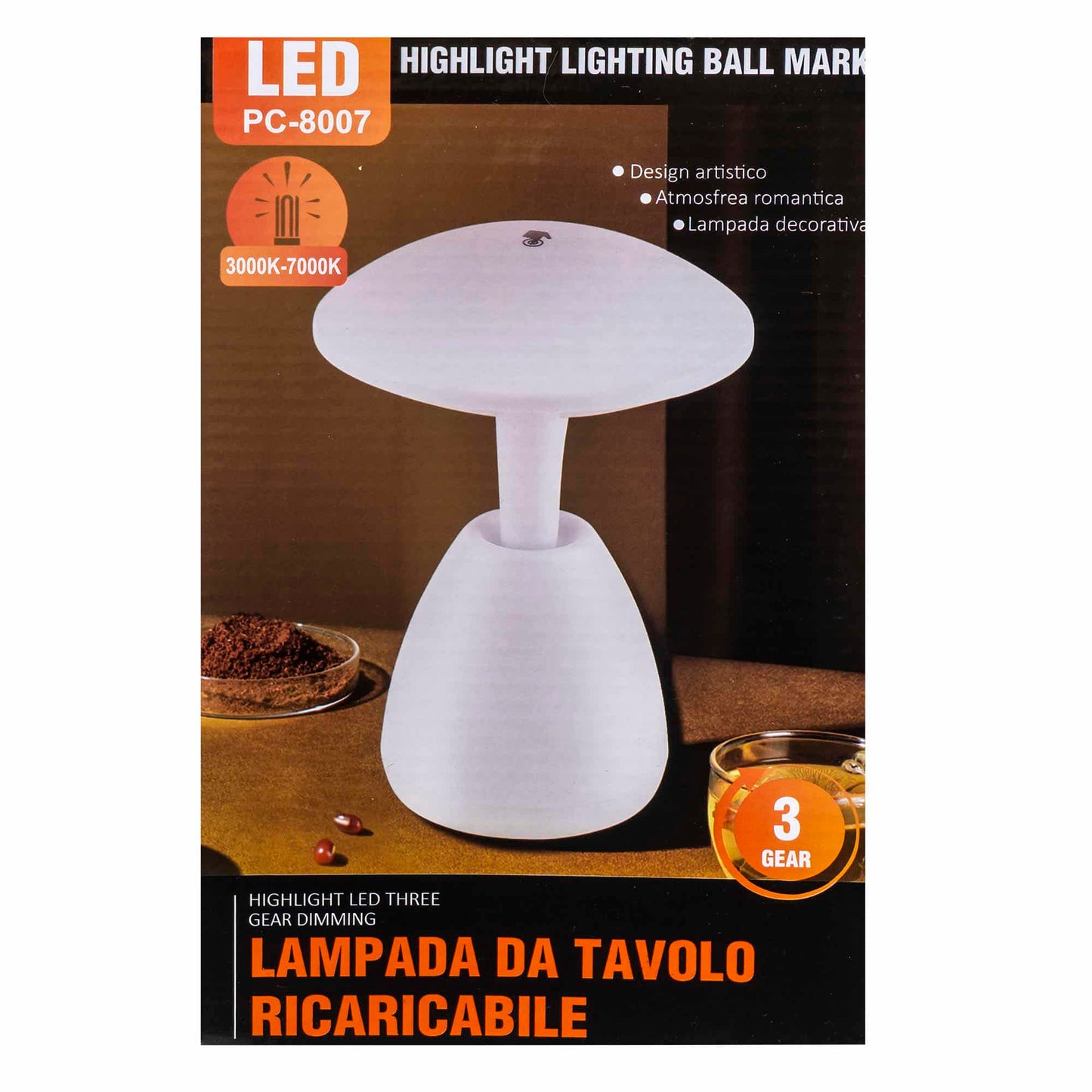 Lampa de birou, 3 tipuri de lumina, touch, USB, alb / ZTS 8243
