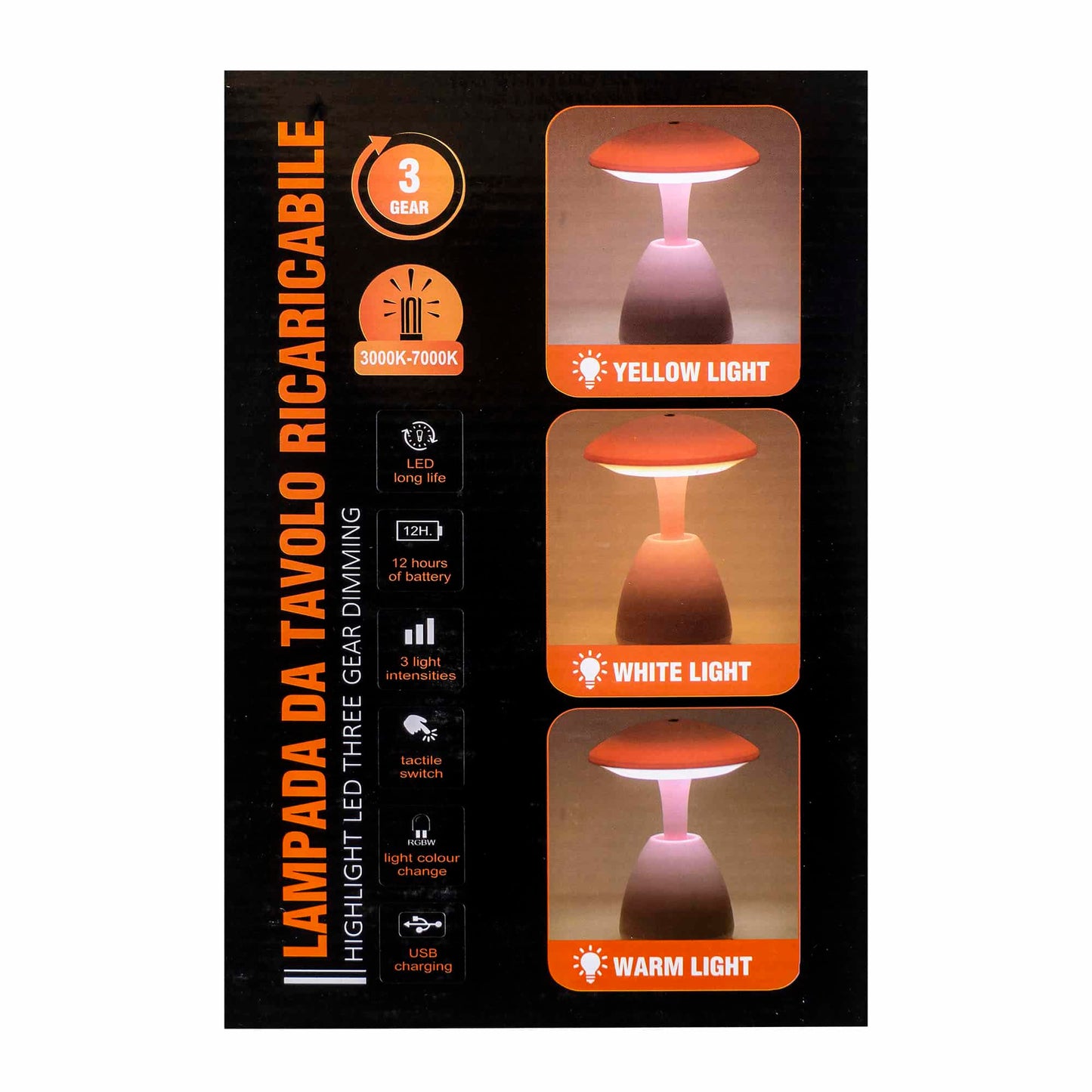 Lampa de birou, 3 tipuri de lumina, touch, USB, alb / ZTS 8243