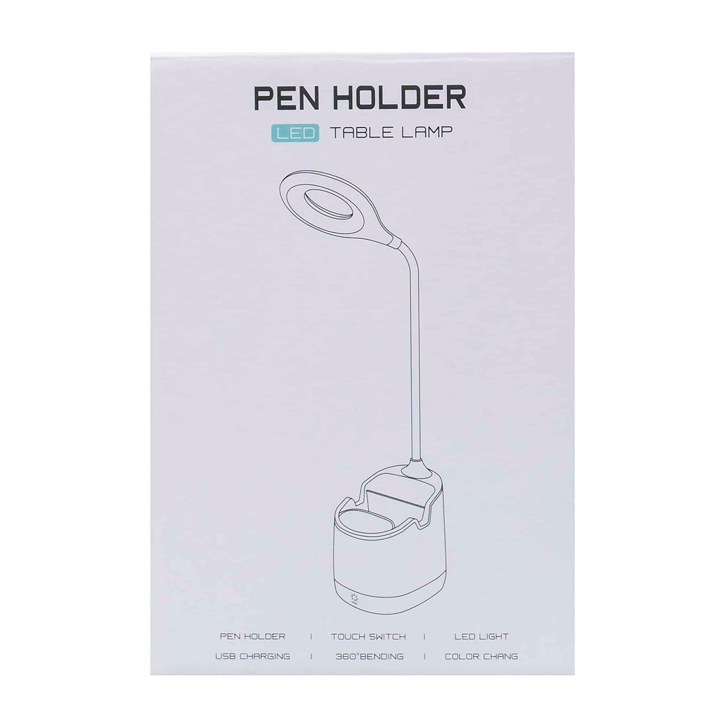 Lampa de birou pentru copii, 3 tipuri de lumina si suport pixuri, somon / ZTS 8244