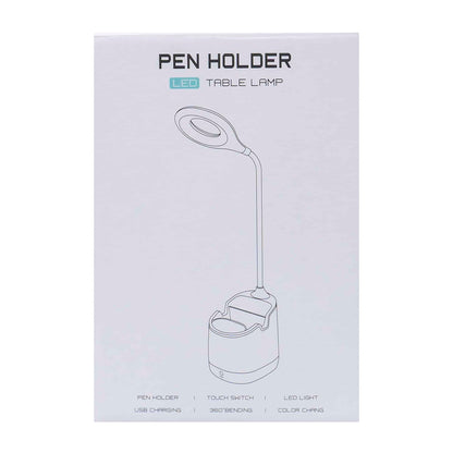 Lampa de birou pentru copii, 3 tipuri de lumina si suport pixuri, somon / ZTS 8244