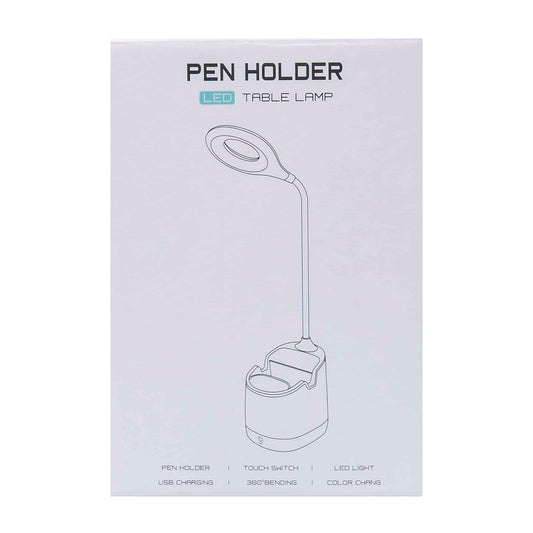 Lampa de birou pentru copii, 3 tipuri de lumina si suport pixuri, somon / ZTS 8244