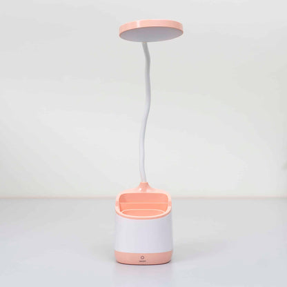 Lampa de birou pentru copii, 3 tipuri de lumina si suport pixuri, somon / ZTS 8244