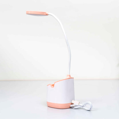 Lampa de birou pentru copii, 3 tipuri de lumina si suport pixuri, somon / ZTS 8244