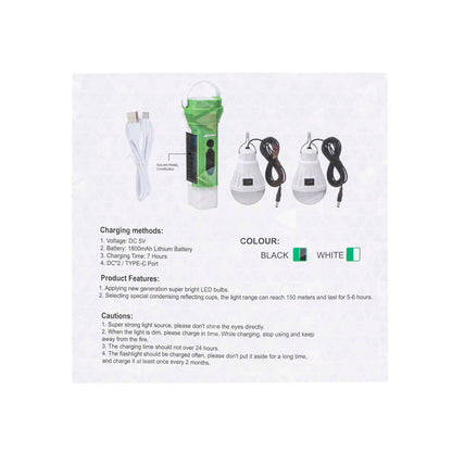 Kit lanterna cu incarcare solara plus 2 becuri  LED Z-TOOLS / ZTS 8261